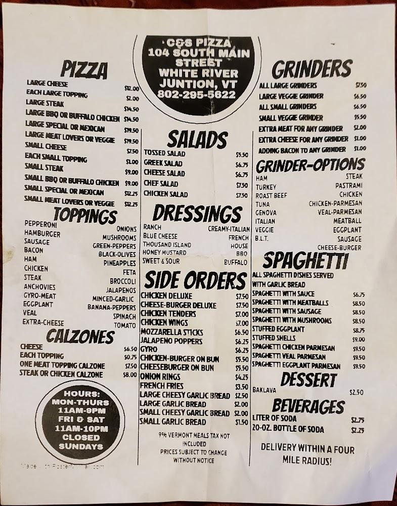 C & S Pizza Menu image 2